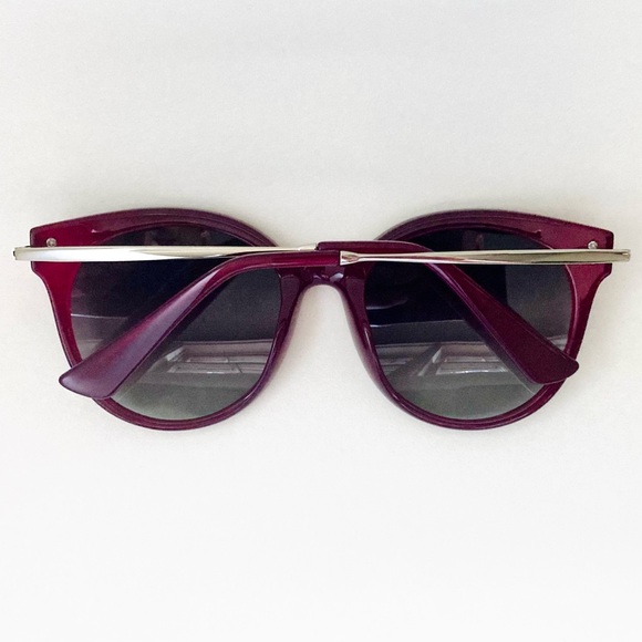 NWOT CAXMAN ROUND CAT-EYE RETRO STYLE HD POLARIZED SUNGLASSES | BURGUNDY/BLACK - Picture 13 of 16